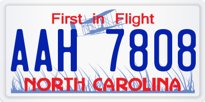 NC license plate AAH7808