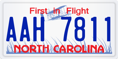 NC license plate AAH7811