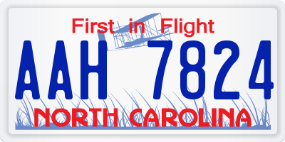 NC license plate AAH7824