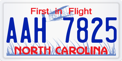NC license plate AAH7825