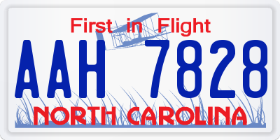 NC license plate AAH7828