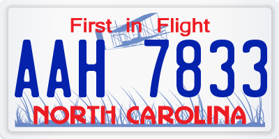 NC license plate AAH7833