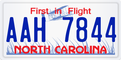NC license plate AAH7844