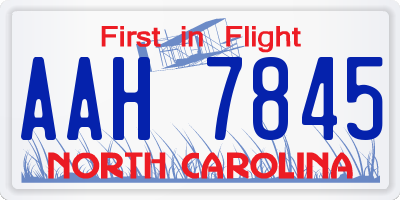 NC license plate AAH7845