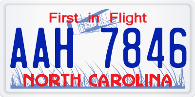 NC license plate AAH7846