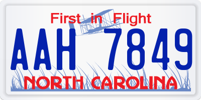 NC license plate AAH7849