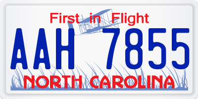 NC license plate AAH7855