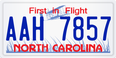 NC license plate AAH7857