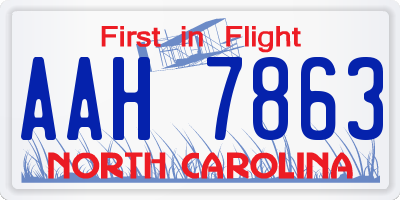 NC license plate AAH7863