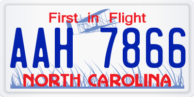 NC license plate AAH7866