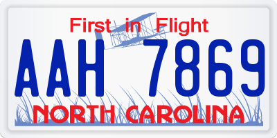 NC license plate AAH7869
