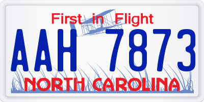 NC license plate AAH7873