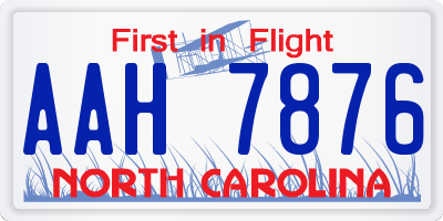NC license plate AAH7876