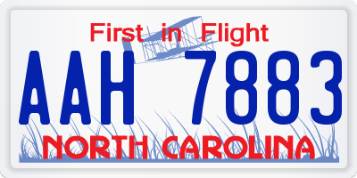 NC license plate AAH7883