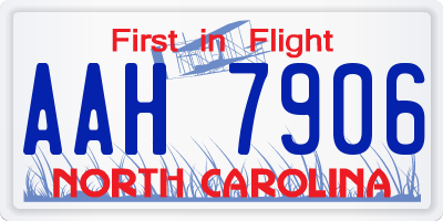 NC license plate AAH7906