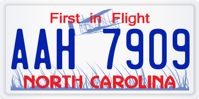 NC license plate AAH7909