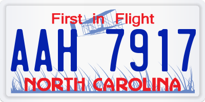 NC license plate AAH7917