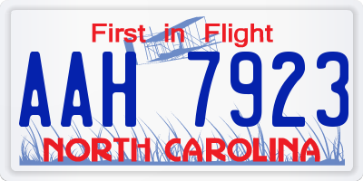NC license plate AAH7923