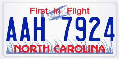 NC license plate AAH7924