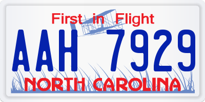 NC license plate AAH7929