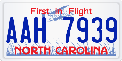 NC license plate AAH7939