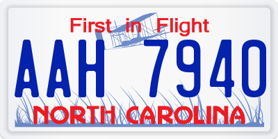 NC license plate AAH7940