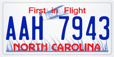 NC license plate AAH7943