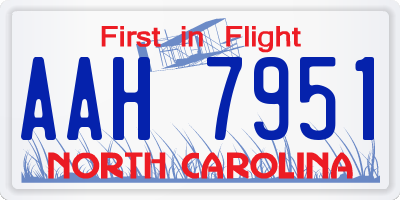 NC license plate AAH7951