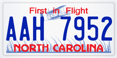 NC license plate AAH7952