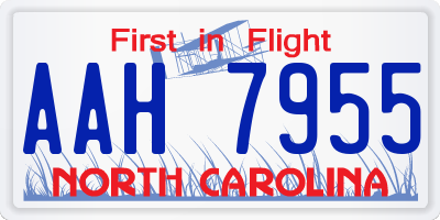 NC license plate AAH7955
