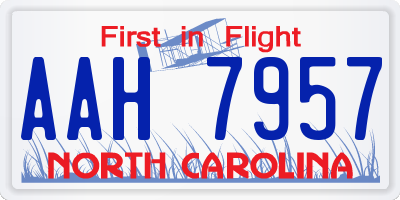 NC license plate AAH7957