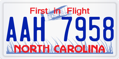 NC license plate AAH7958
