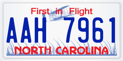 NC license plate AAH7961
