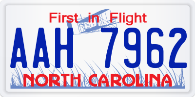 NC license plate AAH7962