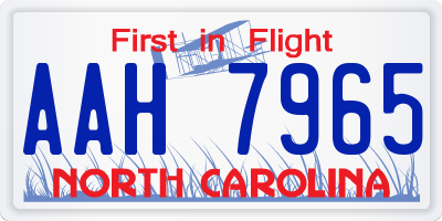NC license plate AAH7965