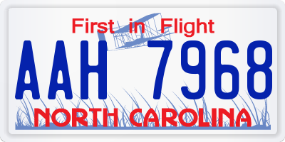 NC license plate AAH7968