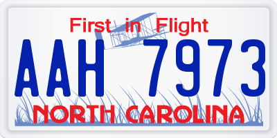 NC license plate AAH7973