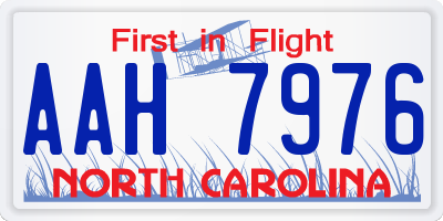 NC license plate AAH7976