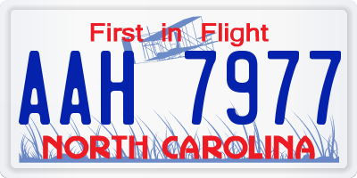 NC license plate AAH7977
