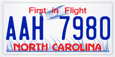 NC license plate AAH7980