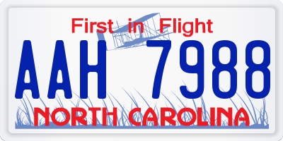 NC license plate AAH7988
