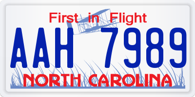NC license plate AAH7989