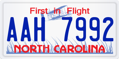 NC license plate AAH7992