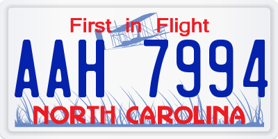 NC license plate AAH7994
