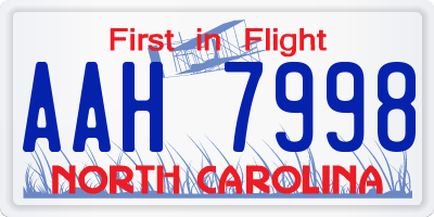 NC license plate AAH7998