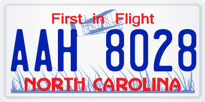 NC license plate AAH8028