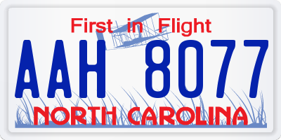 NC license plate AAH8077