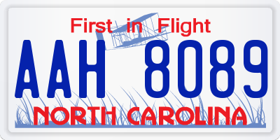 NC license plate AAH8089