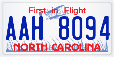 NC license plate AAH8094