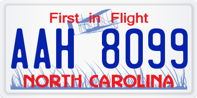 NC license plate AAH8099
